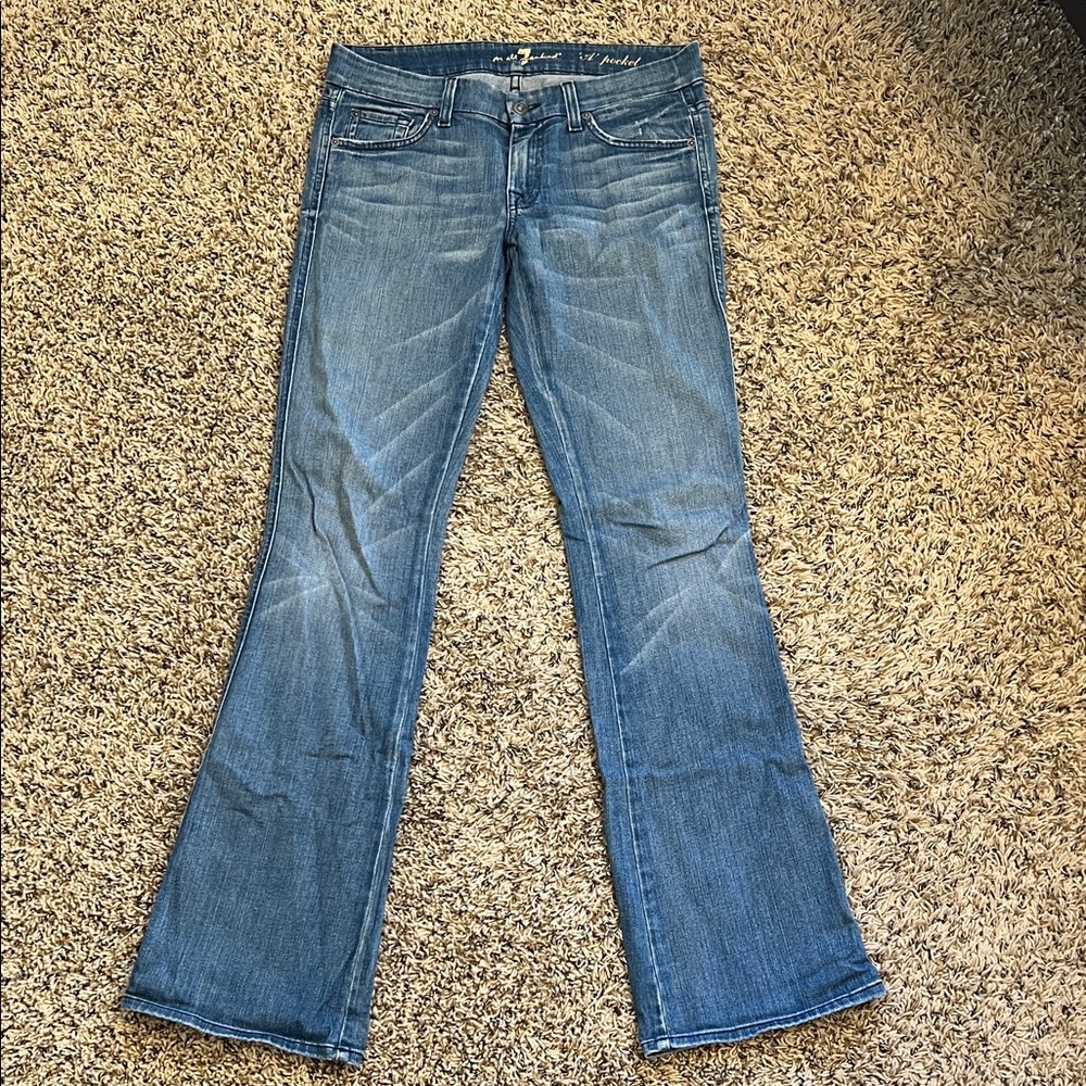 7 For All Mankind Women's Blue Boot Cut Jeans